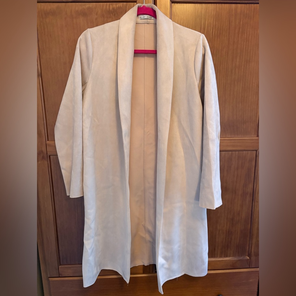 Zara Blush Suede Trench Coat